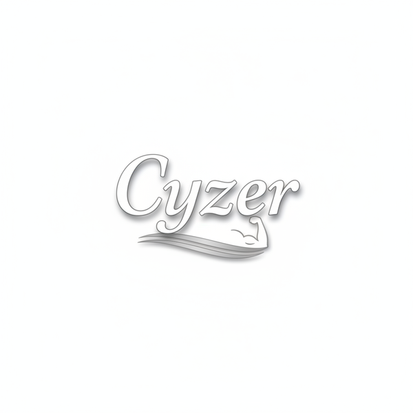 Cyzer logo Wight background wight font and font style change